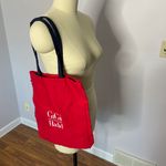 Tommy Hilfiger GiGi Hadid x Red Tote Bag Shopper Tote - Canvas with Navy Straps Photo 6