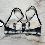 California Waves  Juniors Cinch Front Tie Dye Bralette Bikini Top Size XS Black Photo 3