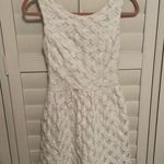 White lace embroidered floral scoop neck v back dress! Size undefined Photo 0