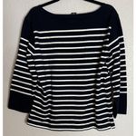 Ralph Lauren  LRL Womens XL Sweater Top Blue White Stripe Logo Preppy Nautical Photo 1
