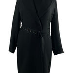 H&M  Elegant Buckle Belt Trench Coat In Black Plus Size Photo 0