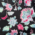 kim rogers Black Floral Quarter Button Blouse Photo 1