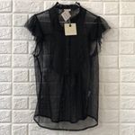 Hinge  ruffle‎ sleeve sheer lace blouse Photo 2