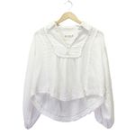 Free People  Cozy Dreams Top Textured Cotton Loose Pullover in Soft White Size XS Photo 0