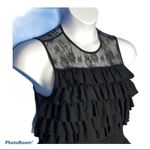 1st Sight Little Black Dress Lace Bodice Tiered Ruffle Skirt Size L Size L Photo 4
