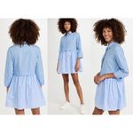 English Factory  | Stripe Contrast Mini Shirtdress in Powder Blue | Sz XS Photo 1
