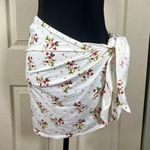 J.Crew Strawberry and Floral White Sarong Bathing Suit Wrap, L / XL Photo 0
