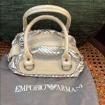 Emporio Armani  Silver & Cream Python Leather Top Zip Mini Bag Photo 0
