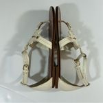 Tory Burch Phoebe Flat Thong Elba Tumbled Leather Ivory Sandals Size 8M Photo 5