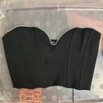 ZARA Black Embellished Bustier Corset Crop Top Bloggers Favorite Size Large Photo 2