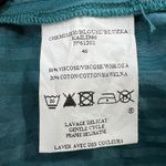 Jacqueline Riu Blouse Striped‎ Button Down Long Sleeve Teal Green Medium Photo 4