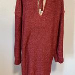 American Eagle Tunic Length V-Neck Sweater with Open Tie Detail Back Size XXL Photo 3