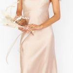 Show Me Your Mumu verona cowl midi dress champagne luxe satin women small Photo 0