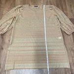 Misook  Women Jacquard Stripe Balloon Sleeve Sweater Tunic Dress Side Slit Medium Photo 9