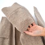 BLDWN Glenn Wool Cardigan Sweater Open Front Ribbed Oatmeal Beige Women's XXL Tan Photo 1