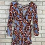 ASTR the Label Blue Floral Print Romper Size S Photo 0