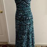 BCBGMAXAZRIA Jennie Blue Surf Combo Licrystal Maxi Dress Gown Photo 10