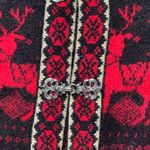 Vintage 90s Telluride Clothing Co Burgundy Black Wool Reindeer Knit Sweater Vest Size L Photo 9