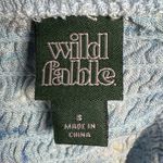 Wild Fable blue abstract floral sexy tie smocked back corset crop top size small Photo 7