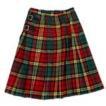 FLORENCE WALSH Vintage Plaid Pleated Wool Kilt Size 14 Red Photo 9