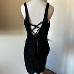 ASOS  DESIGN cowl front velvet mini dress with lace up back Photo 2