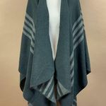 BB Dakota & Fab Fit Fun Reversible Striped Poncho Cardigan Grey One Size Photo 1