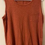 Madewell  Whisper Cotton Crewneck Pocket Muscle Tank Rust Brown Size Medium‎ Photo 0