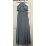 Birdy Grey Jules Chiffon Maxi Formal Bridesmaid Prom Dress Dusty Blue Size L Photo 2