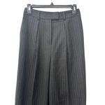 Topshop Trousers Pinstriped High Rise Button Fly Pleated Charcoal Gray W 4 NWT Photo 1