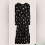 BODEN Puff Sleeve Jersey Midi Dress Black Size 6P Photo 4