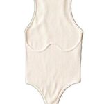 Double Zero White Bustier Ribbed Thong Body Suit Photo 0
