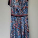 New York & Co Red and Blue Paisley Dress NWT Factory Size Tag Defect Photo 0
