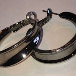 Elegant Dark Metal Gunmetal Boho Hoop Earrings Gray Photo 0