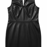 Evereve Elodie Black Vegan Leather Shift Dress Medium EUC Sleeveless Streetwear Photo 0
