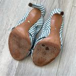 Schutz Striped Bow Open Toe Heels Sandals Blue White (size 8) Photo 4