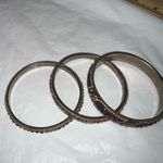 Set of Three Made in India Purple and Gold Sparkle Bangle Bracelets Photo 2