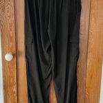 Pinch Black Satin Cargo Jogger Pants Photo 6