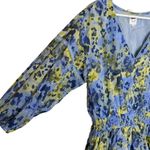 Aerie Rock 'n' Ruffle Mini Sundress Womens Size L V-Neck Cotton Baja Blue Photo 6