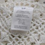 Crochet Tank Top Cream Sleeveless Drawstring Boho Bohemian Festival Small White Photo 5