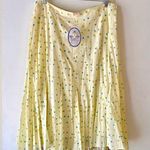 NWT vintage April Cornell “cottage rain” yellow cotton midi skirt Size XL Photo 0