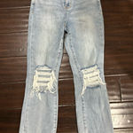 Lovervet by Vervet Kick Flare Distressed Light Blue Women's Jeans 26 Photo 0