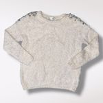 Mizumi Pearl Beaded Knit Sweater Ivory Y2K Small White Photo 8