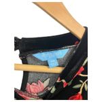 Draper James Dress Womens 2XL Black Red Floral Velvet Bubble Sleeve Cocktail Photo 3