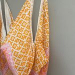 CAPRI Sling Tote eco friendly boho orange/pink/beige 100% cotton beach bag Orange Photo 3