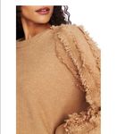 1. State  Fringe Sleeve Sweater Top, Size Small (4-6), Tan, Wild Oak, Cozy, NWT Photo 2