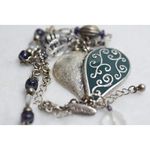 Avenue  Rare Vintage Blue Silver Tone Heart Statement Boho Like New Necklace Photo 4