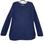 barney's new york Blue Knit Sweater Ramie Cotton Blend Women's Pullover Top Photo 0