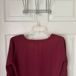J.Crew Mercantile Bow Sleeve V Neck Top Burgundy Size 2 Photo 2