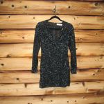 Mac Duggal   10976 Black Long Sleeve Sheer Embellished Mini Dress Photo 4
