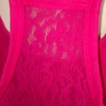 SO  S Racerback Pink Lace Back Accent Tank Top Photo 3